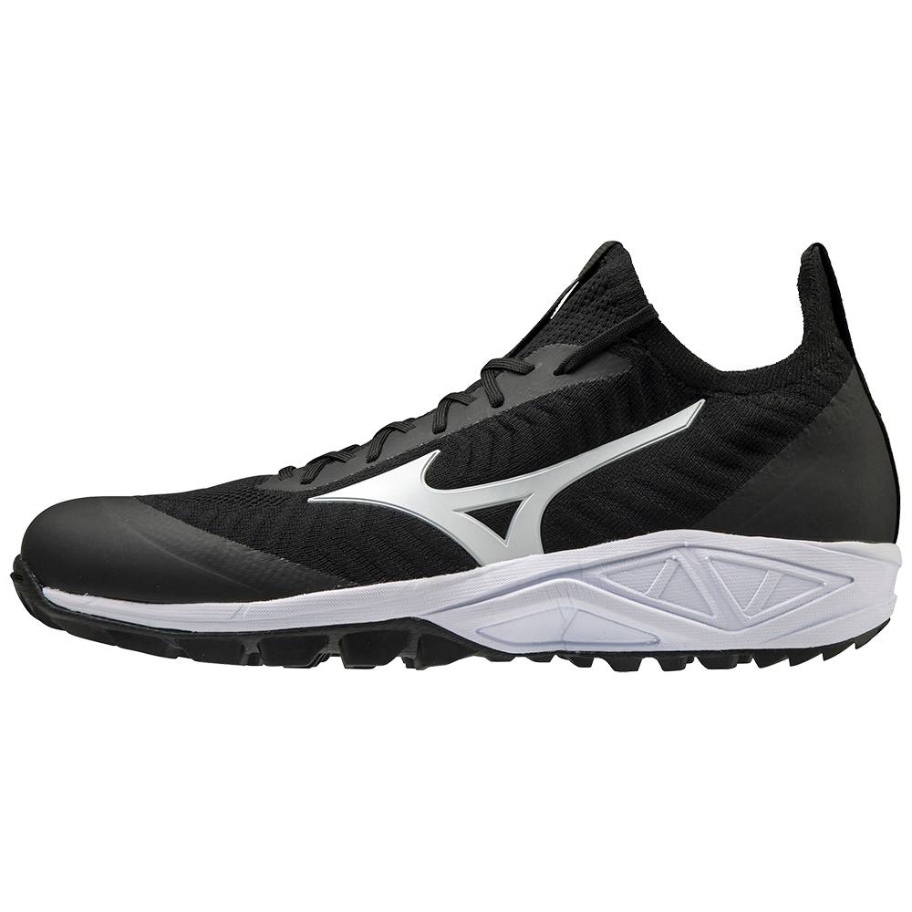 Panske Botasky Mizuno Dominant AS Knit All Surface Nizke Turf Čierne/Biele Vypredaj IYME29510